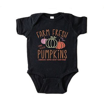 Colorful Farm Fresh Pumpkins Baby Bodysuit