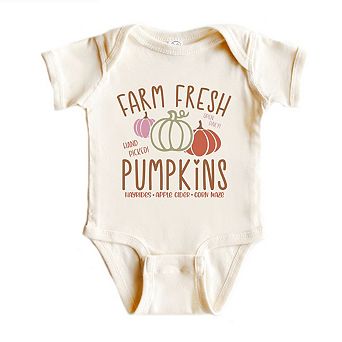 Colorful Farm Fresh Pumpkins Baby Bodysuit