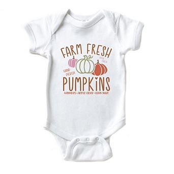 Colorful Farm Fresh Pumpkins Baby Bodysuit