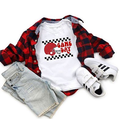 Checkered Game Day Toddler Short Sleeve Graphic Tee