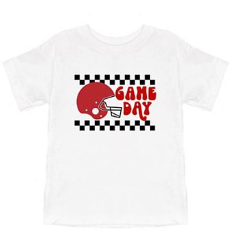 Checkered Game Day Toddler Short Sleeve Graphic Tee