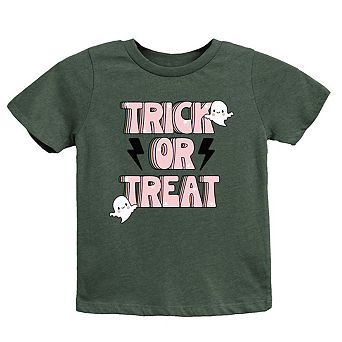 Trick Or Treat Lightning Bolt Youth Short Sleeve Graphic Tee