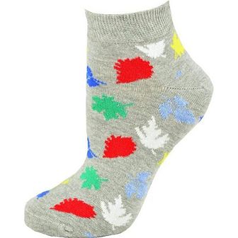 Colorful And Fun Leaf Pattern Ankle Seamless Toe Cotton Socks
