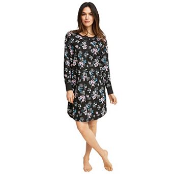 ellos Plus Size Long Sleeve Henley Sleepshirt