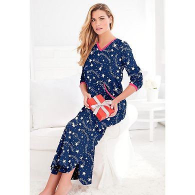 Dreams & Co. Plus Size Long Printed Sleep Shirt