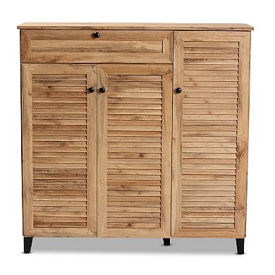 Baxton Studio Coolidge 3-Door with Drawer Shoe Cabinet