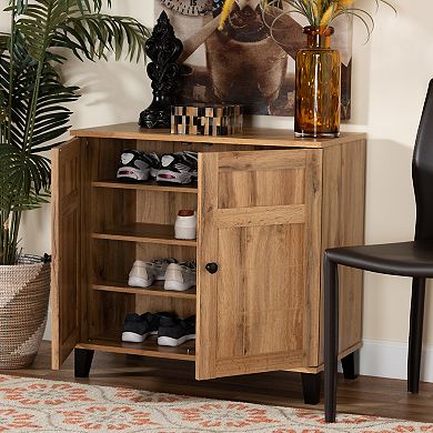 Baxton Studio Glidden 2-Door Shoe Cabinet