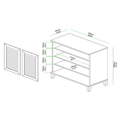 Baxton Studio Coolidge 2-Door Shoe Cabinets