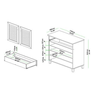 Baxton Studio Coolidge 1-Drawer Shoe Cabinets 1-Drawer