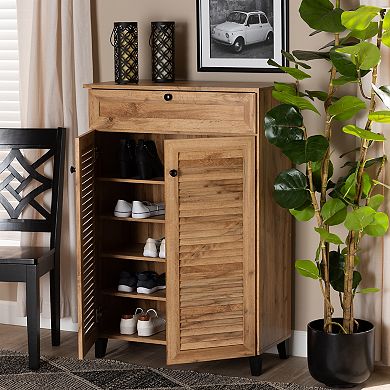 Baxton Studio Coolidge 5-Shelf Shoe Cabinet