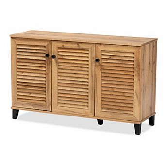 Baxton Studio Coolidge 3-Door Shoe Cabinet
