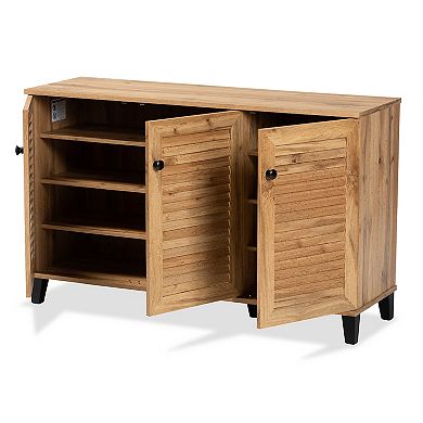 Baxton Studio Coolidge 3-Door Shoe Cabinet