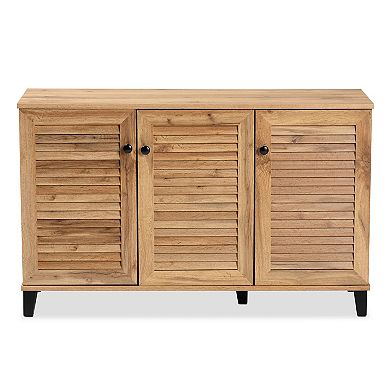 Baxton Studio Coolidge 3-Door Shoe Cabinet