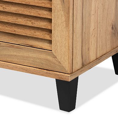 Baxton Studio Coolidge 3-Door Shoe Cabinet
