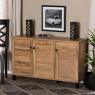 Baxton Studio Coolidge 3-Door Shoe Cabinet