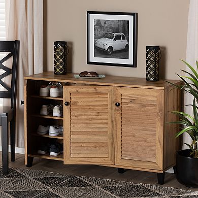 Baxton Studio Coolidge 3-Door Shoe Cabinet