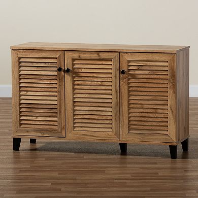 Baxton Studio Coolidge 3-Door Shoe Cabinet