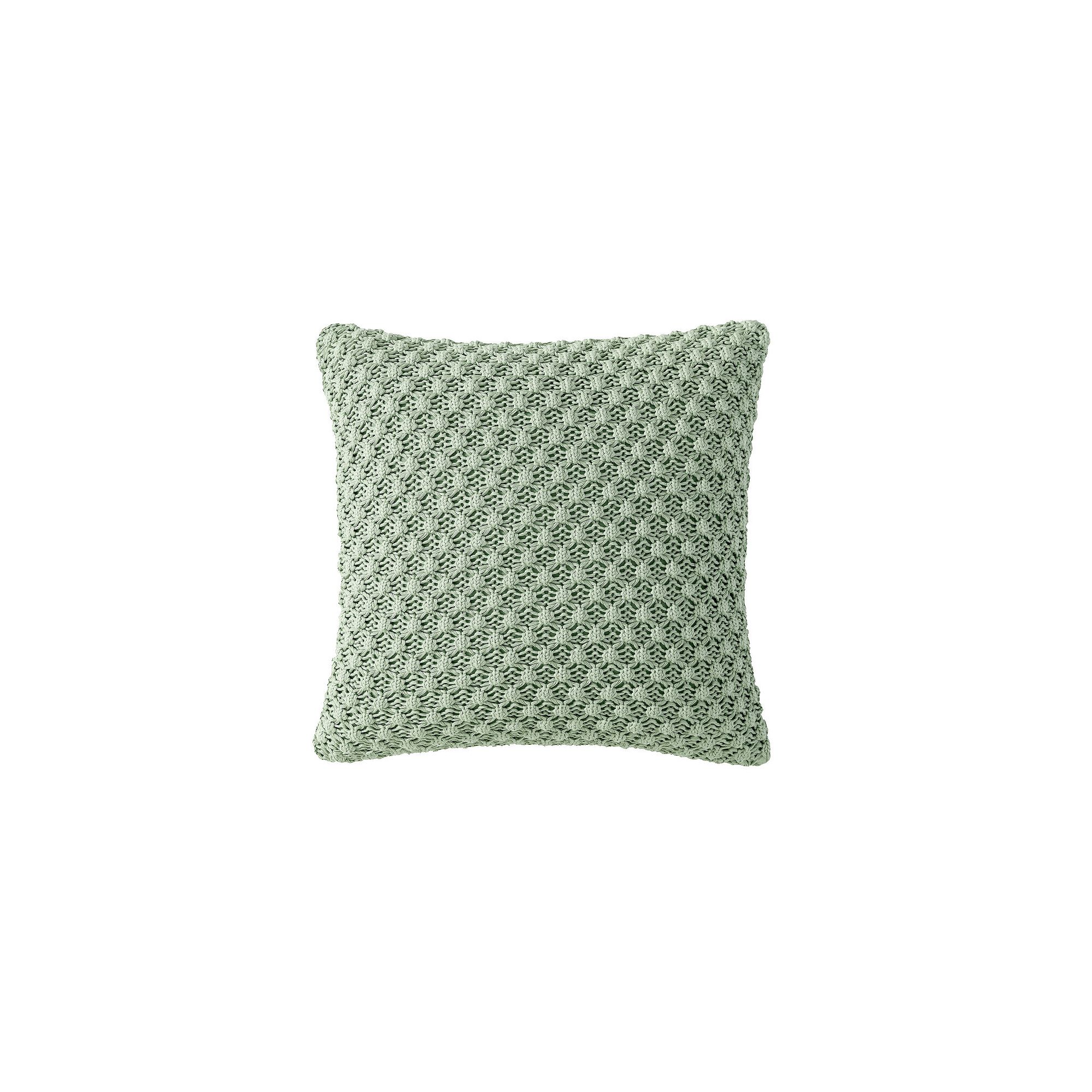 Peri Crochet Knit Decorative Pillow, Green