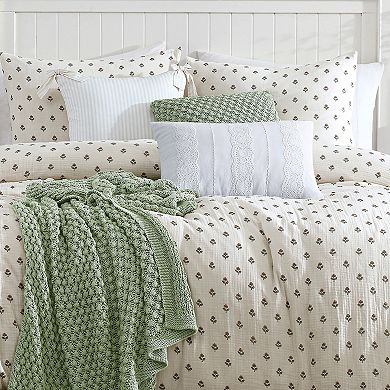 Peri Linen Eyelet Decorative Pillow