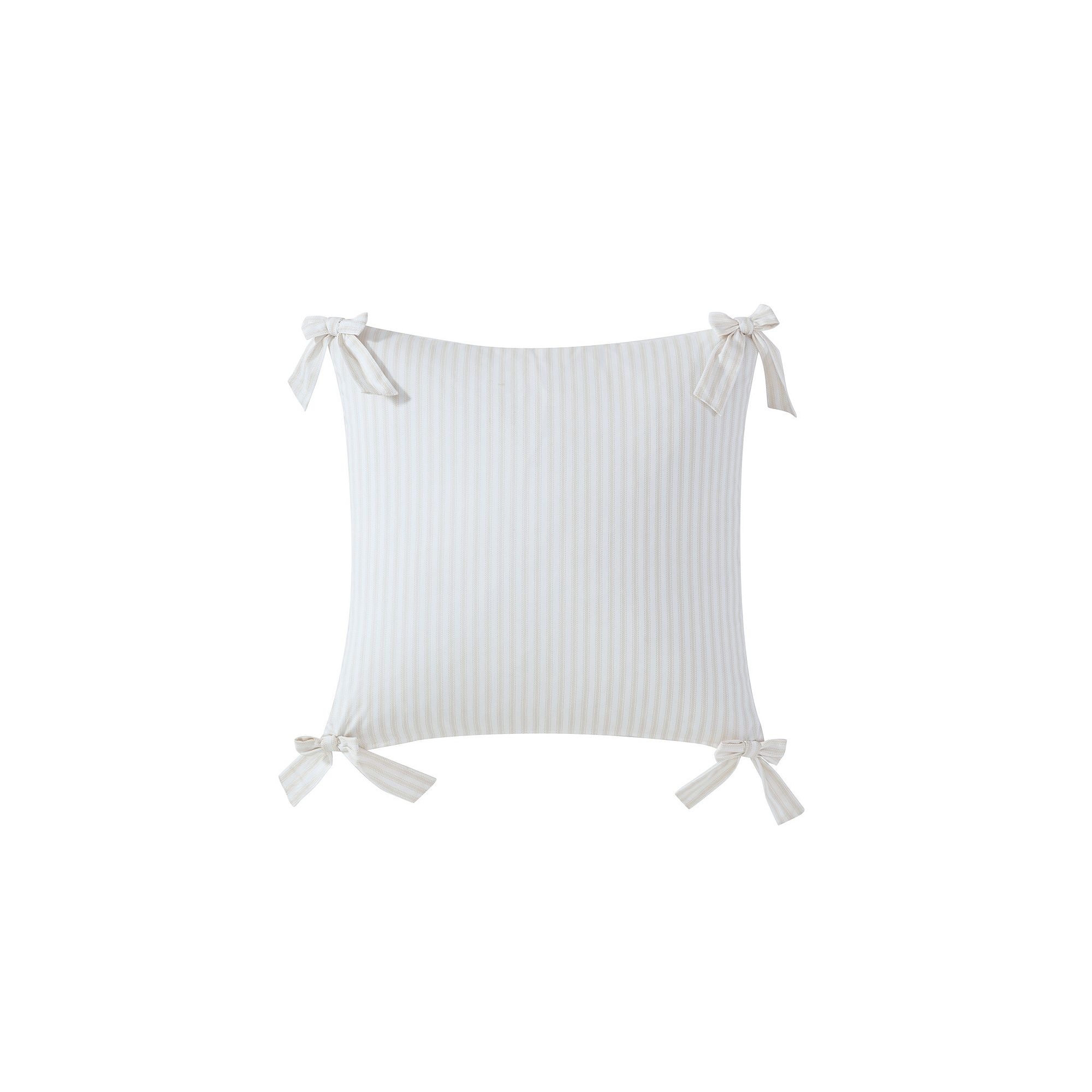 Peri Pinstripe Bow Decorative Pillow, Brown
