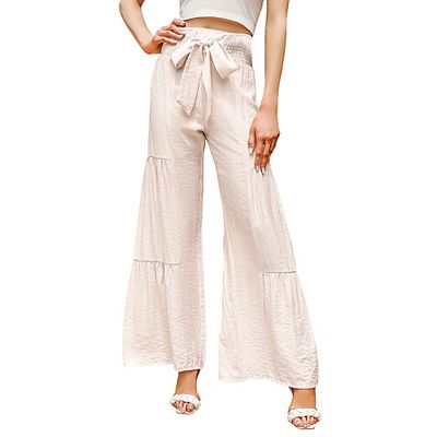 slim fit dress slacks Vita High Waisted Wide Leg Pants for Women – Belted Wide Leg Trousers That Are Dressy and Quiet Luxury Olive Green / S main image 1