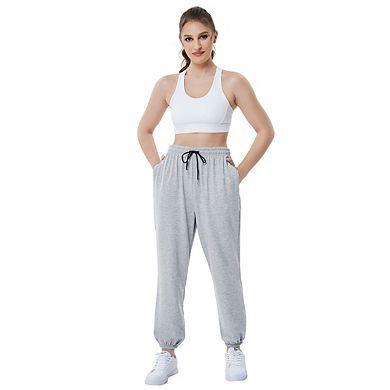 Womens Casual Baggy Sweatpants High Waisted Joggers Pants Athletic Lounge Trousers With Pockets