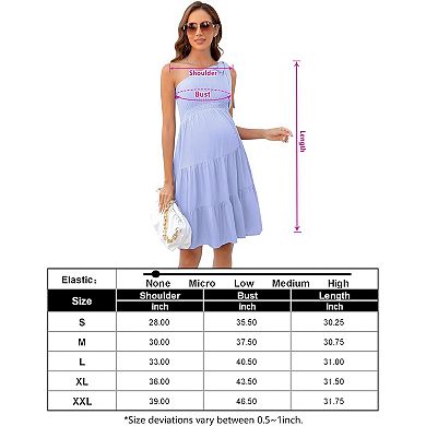 Women's Summer Tie One Shoulder A Line Flowy Mini Dresses Maternity Dress For Baby Shower