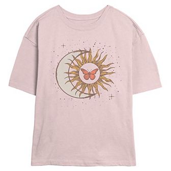 Juniors' Celestial Butterfly Skimmer Graphic Tee