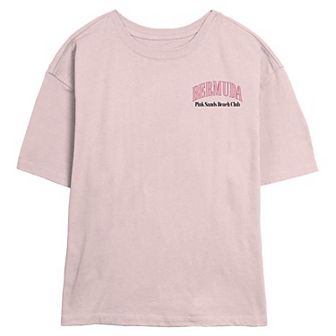 Juniors' Bermuda Pink Sands Beach Club Skimmer Graphic Tee