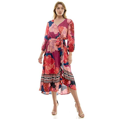 Женские платья Figueroa Women's Figueroa & Flower Belted Faux Wrap Maxi Dress