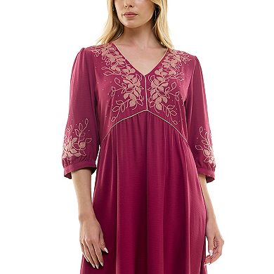 Women's Figueroa & Flower Elbow Sleeve Embroidered Peasant Dress