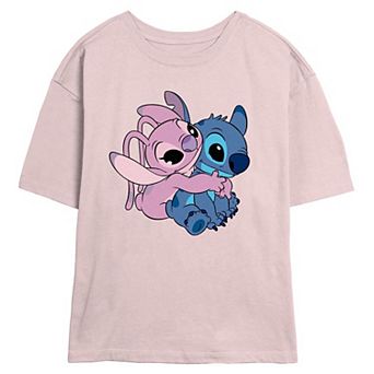 Disney's Lilo & Stitch Angel Hugging Stitch Juniors' Skimmer Graphic Tee