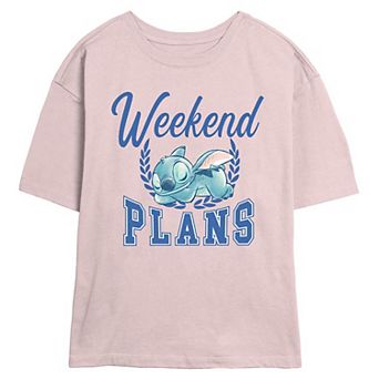 Disney's Lilo & Stitch Weekend Plans Juniors' Skimmer Graphic Tee