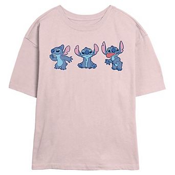 Disney's Lilo & Stitch Poses Line Up Juniors' Skimmer Graphic Tee