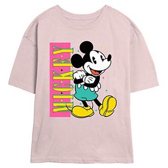 Disney's Mickey Mouse Happy Stance Juniors' Skimmer Graphic Tee