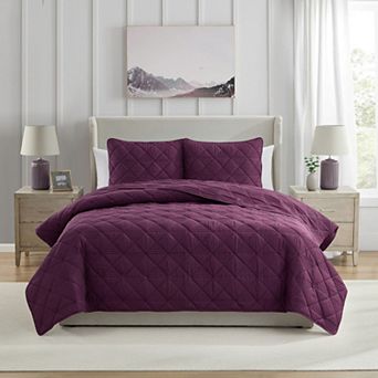 VCNY Home Lucy 3 pc Pinsonic Diamond Microfiber Quilt Set