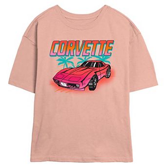 Juniors' Corvette On The Road Skimmer Graphic Tee