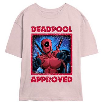 Juniors' Marvel Deadpool Approved Poster Skimmer Graphic Tee