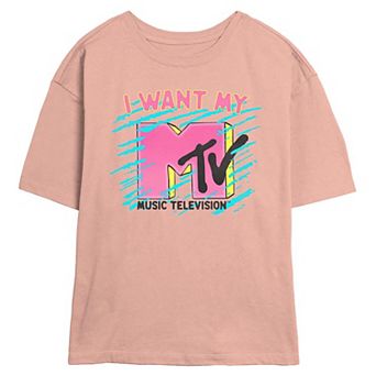 Juniors' I Want My MTV Skimmer Graphic Tee