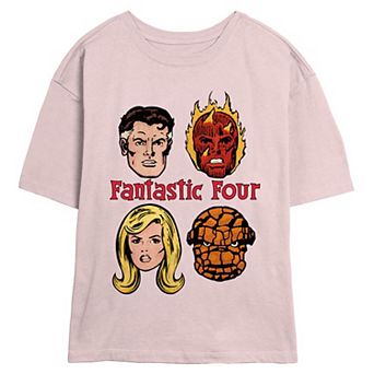 Juniors' Marvel Fantastic Four Vintage Style Poster Skimmer Graphic Tee