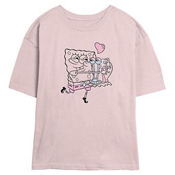 Juniors' Nickelodeon SpongeBob SquarePants And Gary Best Friends Skimmer Graphic Tee