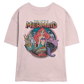 Disney's The Little Mermaid Group Stamp Juniors' Skimmer Graphic Tee