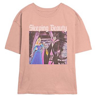 Disney's Sleeping Beauty Aurora And Maleficent Scene Juniors' Skimmer Graphic Tee