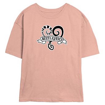 Juniors' Beetlejuice Heart Skimmer Graphic Tee
