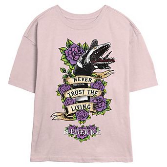 Juniors' Beetlejuice Never Trust The Living Skimmer Graphic Tee