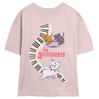 Disney's The Aristocats Piano Keys Dance Juniors' Skimmer Graphic Tee