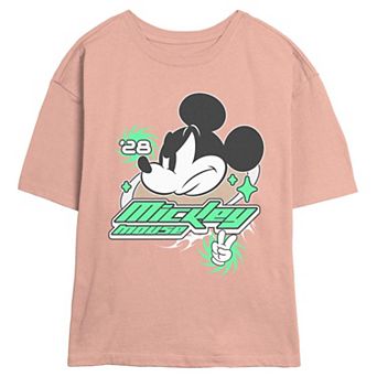 Disney's Mickey Mouse Angry Face Juniors' Skimmer Graphic Tee