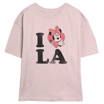 Disney's Minnie Mouse I Heart LA Juniors' Skimmer Graphic Tee