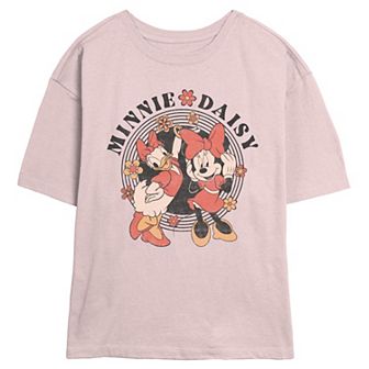 Disney's Minnie Mouse And Daisy Flower Ladies Juniors' Skimmer Graphic Tee