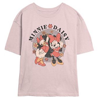 Disney's Minnie Mouse And Daisy Flower Ladies Juniors' Skimmer Graphic Tee